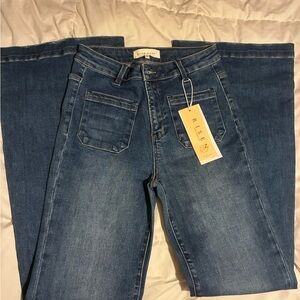 Risen Women's Classic Blue Flare Jeans